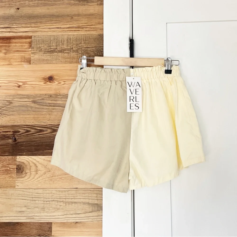 NWT Waverles Maternity Two Tone Poplin Short Set